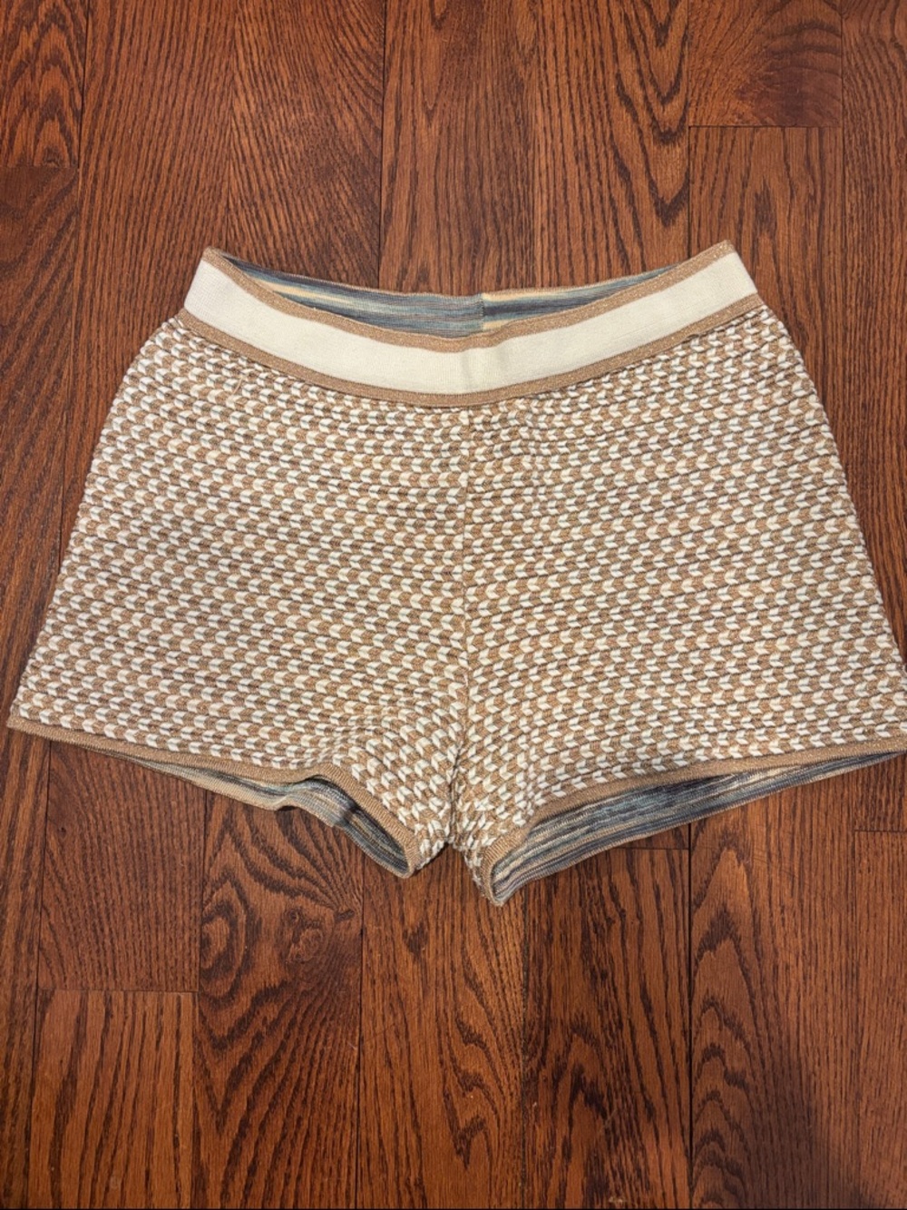 Missoni Gold Striped Chevron Knit Shorts